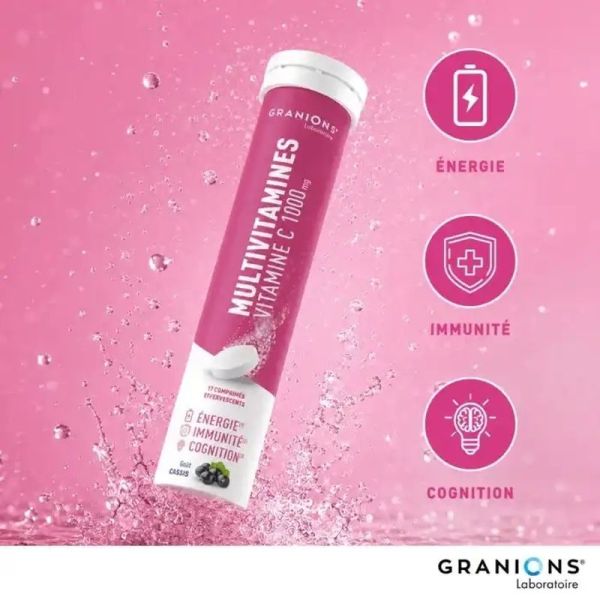 Multivitamines - Goût cassis - 17 comprimés effervescents