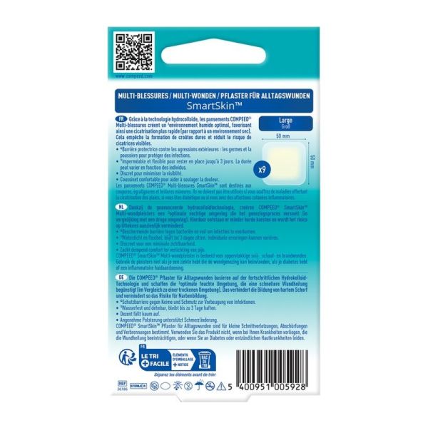 Pansements Hydrocolloïdes Multi-Blessures - Large - 9 pansements