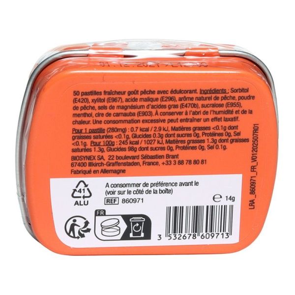 Pastilles fraîcheur - Pêche - 50 pastilles