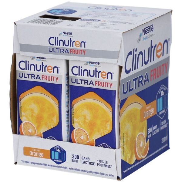ULTRA FRUITY Saveur Orange - 4 x 200 ml