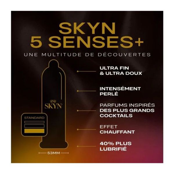 Préservatifs 5 senses+ Skyn - 5 préservatifs