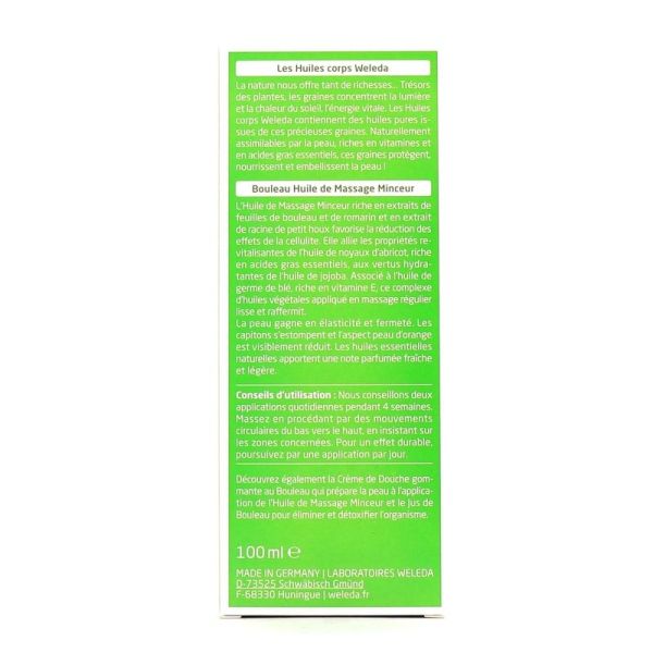 Huile de Massage Minceur Bouleau + Ventouse Anti-Cellulite Offerte - 100 ml