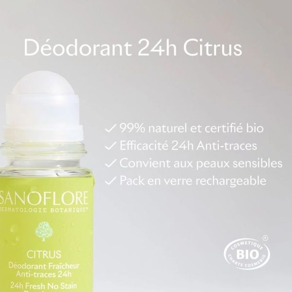 Lot 2 Deodorants Citrus Roll-On 24h - 2 x 50 ml