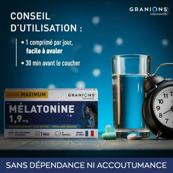 Mélatonine 1,9 mg - 30 comprimés