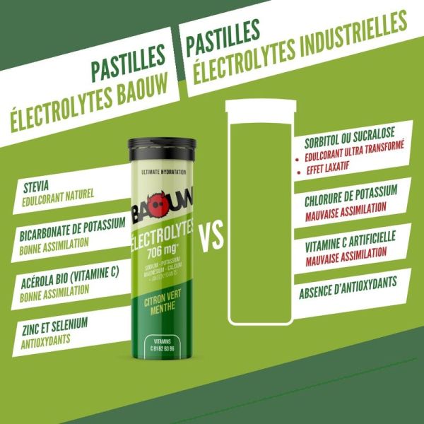 Electrolytes Tablets LIME - MINT - 10 pastilles
