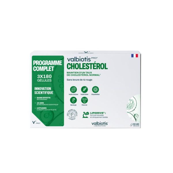 Valbiotis Pro® Cholestérol Trio (3x180 Gélules)