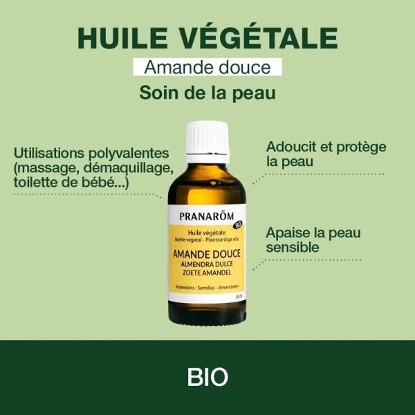 Huile Végétale d'Amande douce - Bio - 50 ml