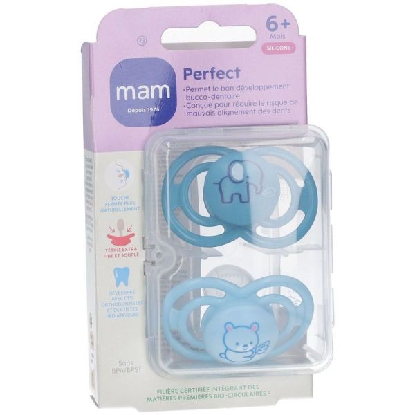 PERFECT - Sucettes Symétriques - Animaux - 6 Mois et Plus - 2 unités