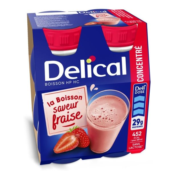 Concentré Boisson Hypercalorique - fraise - 4 x 200 ml