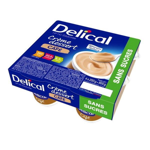 Crème Dessert HP/HC Sans Sucre Café - 4 x 200 g