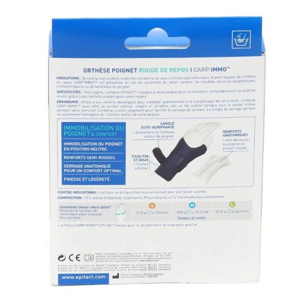 Attelle de Poignet Carp'Immo - Gauche, Taille S