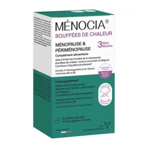Ménocia Bouffées de Chaleur Ménopause & Périménopause - 90 gélules