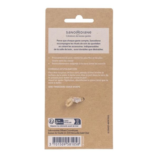 Pince à épiler mors crabe - Acier inoxydable mat - 1 unité