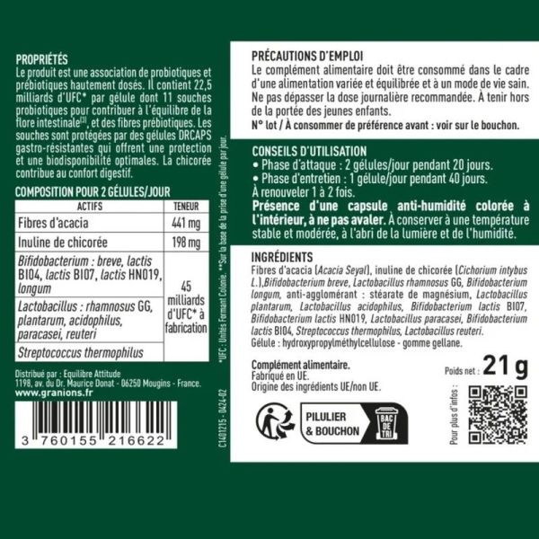 Probiotiques et Prébiotiques - 40 gélules gastro-résistantes