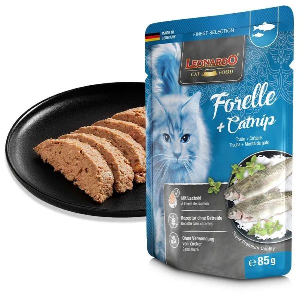 LEONARDO Truite + Cataire - Chat adulte 1,36 kg