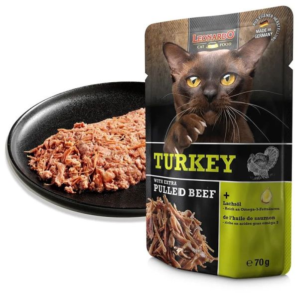 Leonardo Sachet Fraicheur Dinde + Extra Pulled Boeuf - 70 g