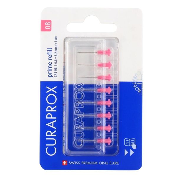 Curaprox Brossettes Interdentaires CPS 08 - Recharge boîte de 8