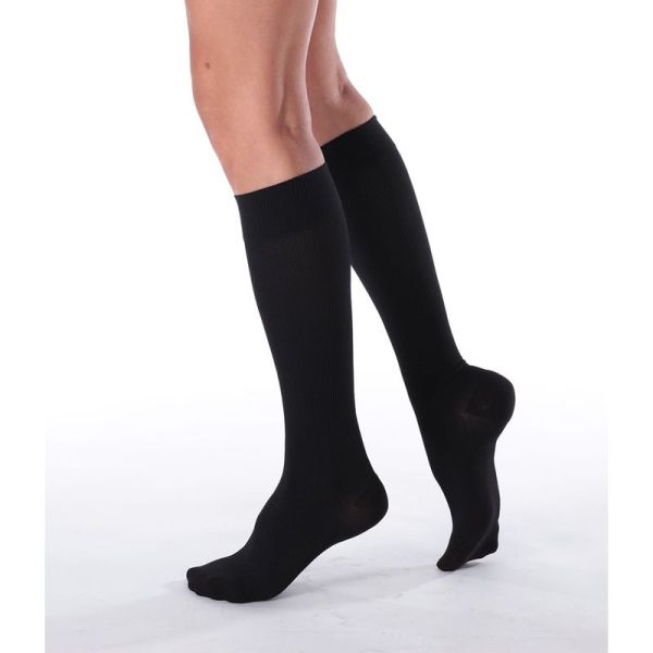 Varisan Naturel Soie Chaussettes de Contention Mixte Classe 2 - Noir Taille 3 Court