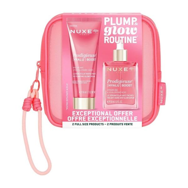 Routine Plump & Glow Prodigieuse [HYALU] Boost - Sérum Éclat Anti-Taches 30 ml, Crème Éclat Repulpante 50 ml