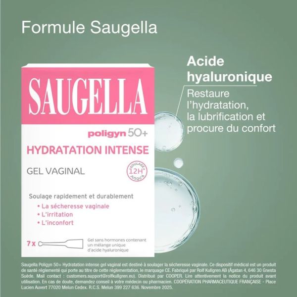 Poligyn 50+ gel vaginal Hydratation Intense - 7 unidoses de 4 ml