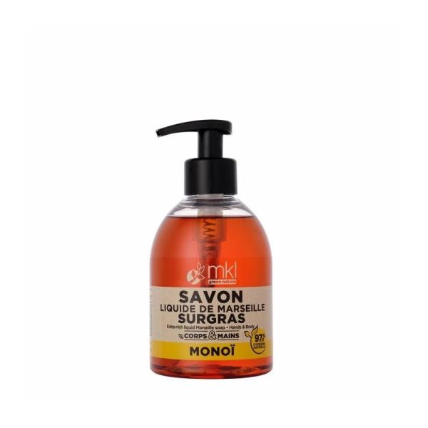 Savon de Marseille Liquide - Monoï - Nettoyant hydratant corps - 300 ml