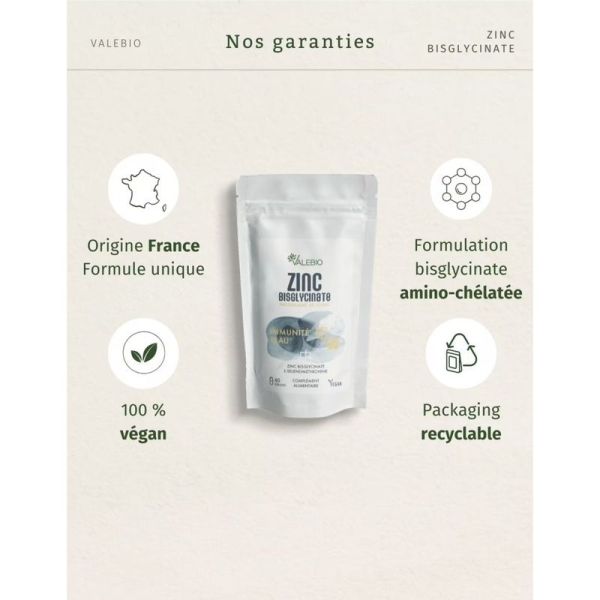 Zinc Bisglycinate Immunité Peau - 60 gélules
