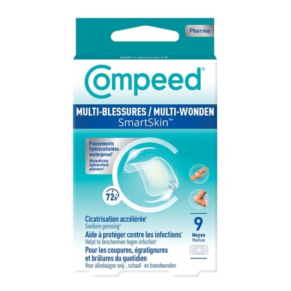 Pansements Hydrocolloïdes Multi-Blessures SmartSkin - Moyens - 9 pansements