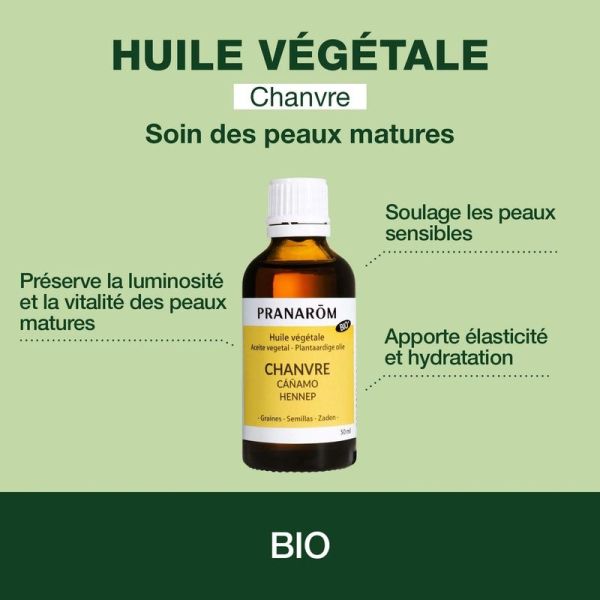 Huile Végétale de Chanvre - Bio - 50 ml