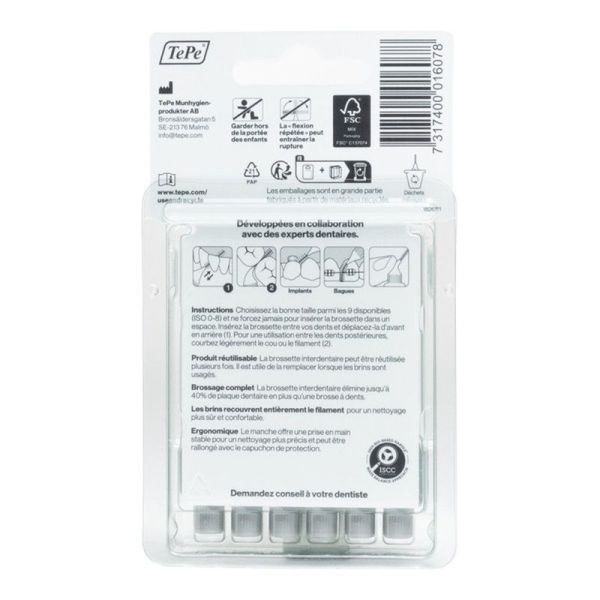 TePe Brossettes interdentaires originales 0,80 mm (x6)