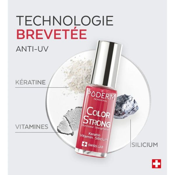 Poderm Color Strong Vernis Durcisseur n°797 Rouge Rosé - 8 ml