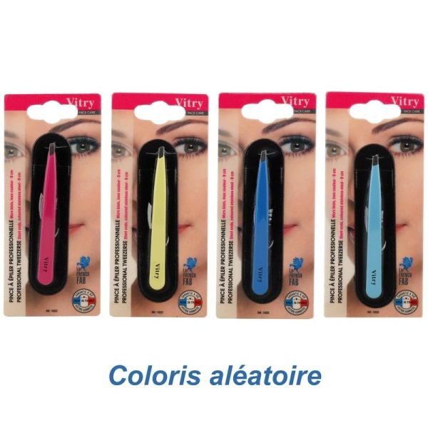Pince a epiler professionnelle mors biais couleur