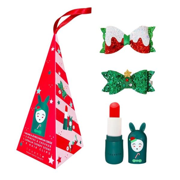 Coffret Cone Bunny X-Mas - Baume à Lèvres Cerise + 2 Barrettes