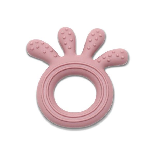 Hochet de dentition en silicone Octopus - Rose