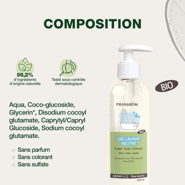 Gel lavant neutre - Bio - 250 ml
