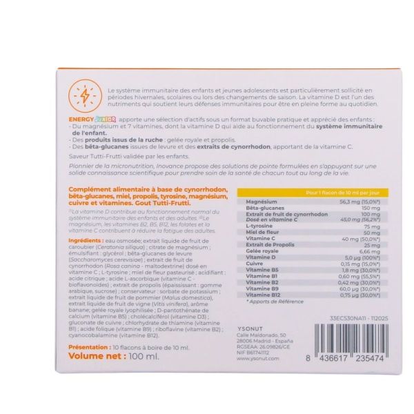 ENERGY JUNIOR - 10 flacons de 10 ml