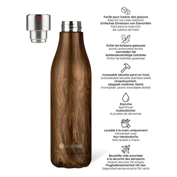 Bouteille isotherme Wood - 750 ml
