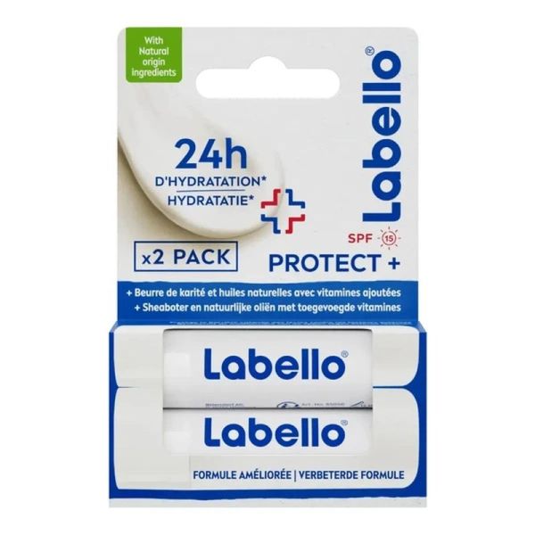 Protect + stick lèvres SPF 15 - 2 x 4,8 g