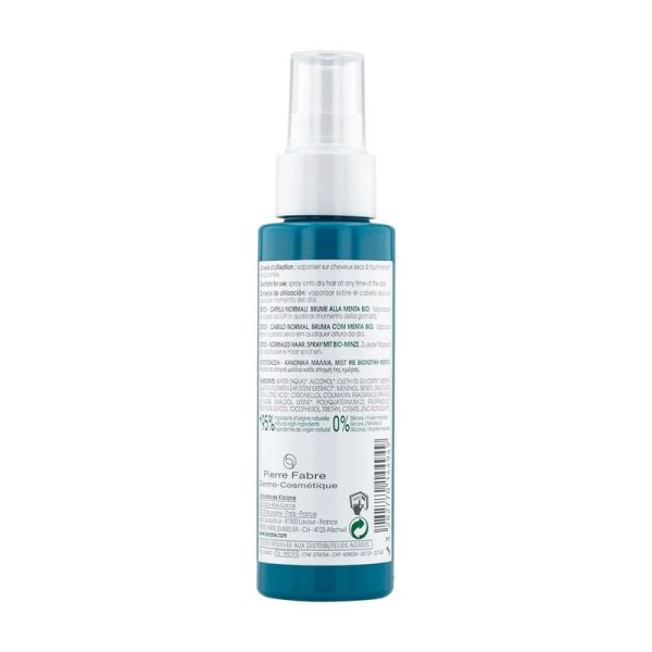 Brume capillaire Détox Purifiante Anti-Pollution Cheveux Normaux à la Menthe Bio Sans Rinçage - 100 ml