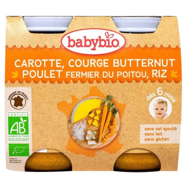 Vitbabybio Carotte Cour Poulet Riz 2X200G