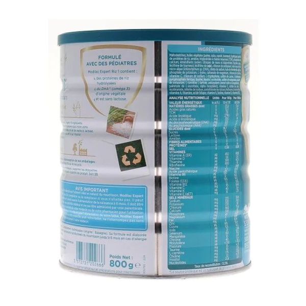 Expert Riz 1 - 1er âge 0-6 mois - 800 g