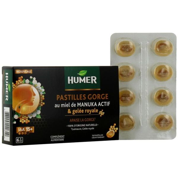 Pastilles Gorge Au Miel de Manuka Actif IAA 15+ - 16 pastilles