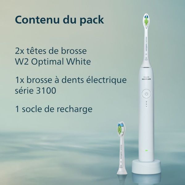 Brosse à dents électrique rechargeable Série 3100 - Blanc