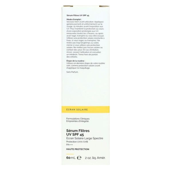 Solaire serum filtres UV SPF45 visage toute peau 60ml