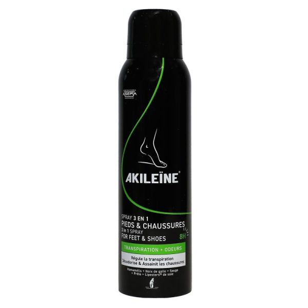 Akileine Spray Chaussures Noir 150Ml