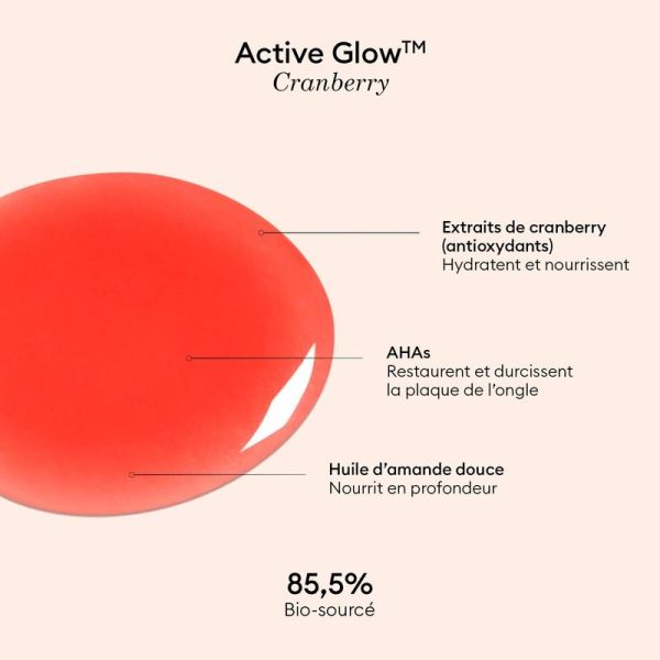 Vernis soin Active Glow Cranberry - 15 ml