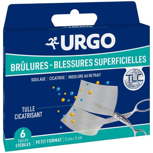 Tulles Brûlures & Blessures Superficielles - 5 x 5 cm, 6 tulles