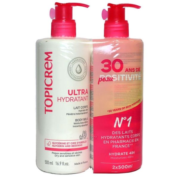 Topicrem Uh Lait Hydr Corps 500Ml X2 Dere