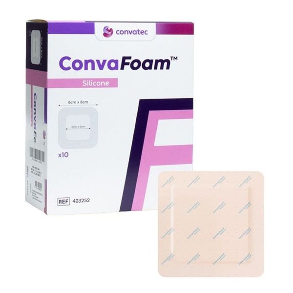 CONVAFOAM SILICONE Pans hydrocellulaire - 10x10cm - 10 pansements