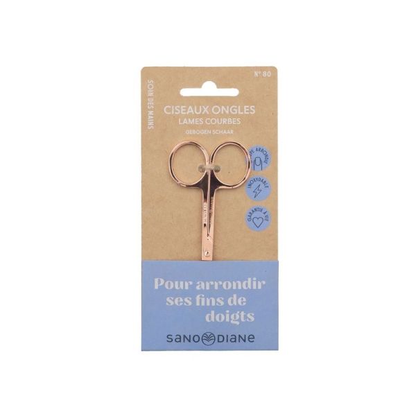 Ciseaux à ongles lames courbées - Acier inoxydable - Rose