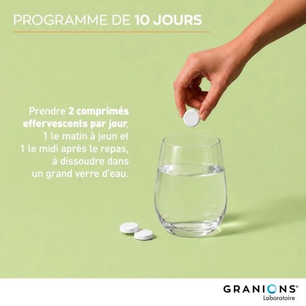 Détox Globale Effervescent - Goût fraise - 20 comprimés effervescents